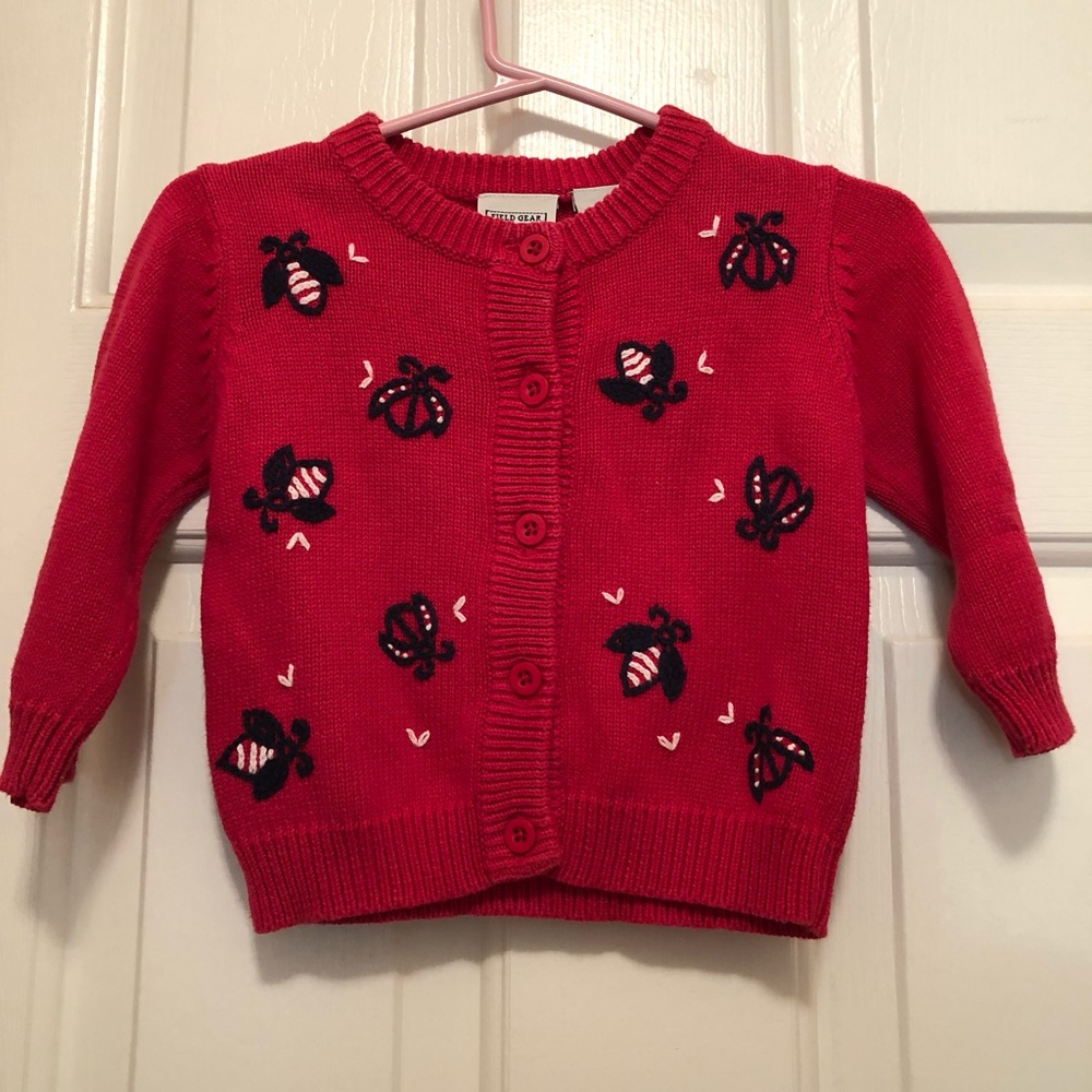 Size 12 mos girls’ cardigan sweater by Field Gear